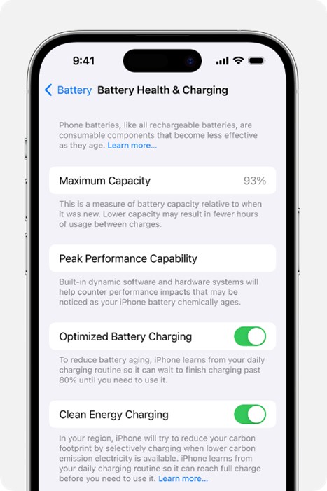 Refurbished iPhone battery health